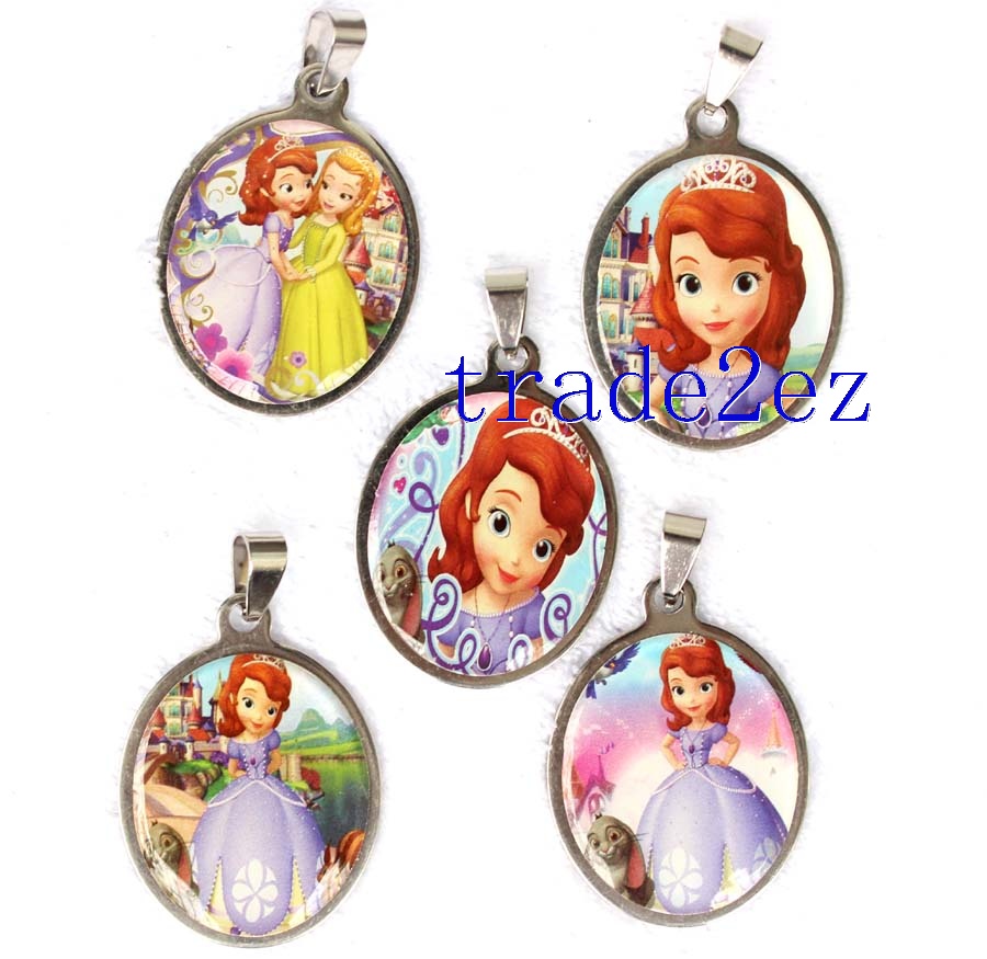 Sofia the first Princess Round Metal Pendants