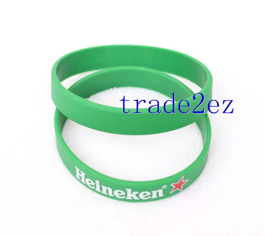 Drink Heineken Logo Wristband Silicone Bracelets Green