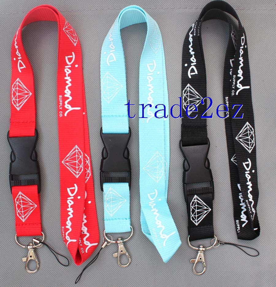 Diamond Lanyard Black Blue Red