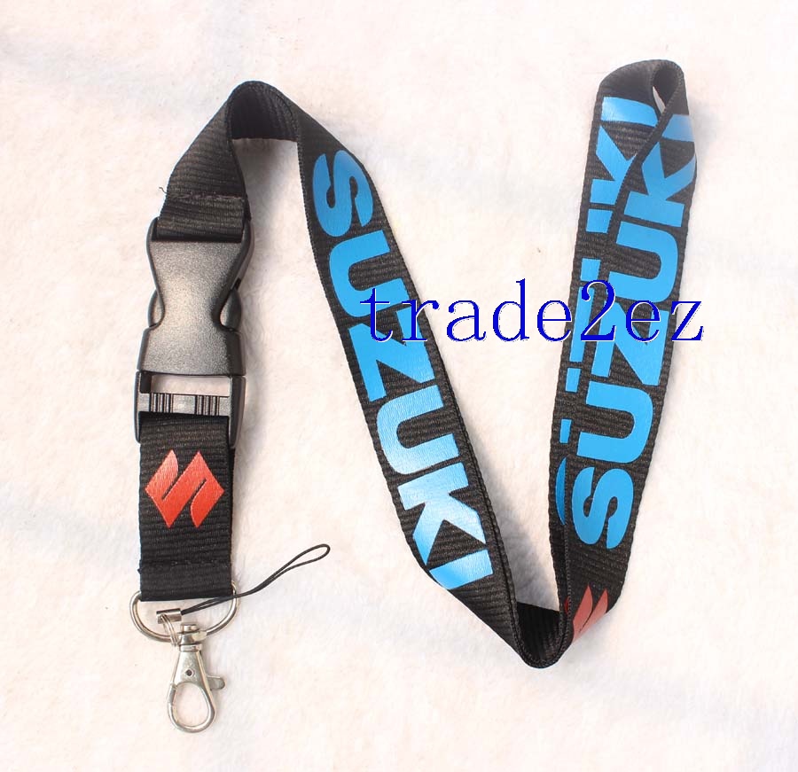 SUZUKI lanyard black/blue/red