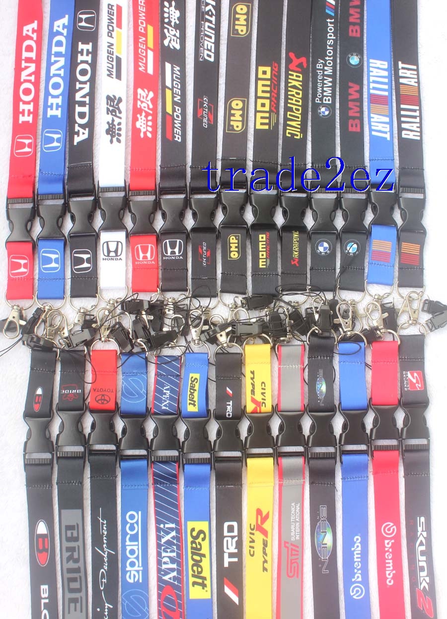 Car Logo Lanyard Strap Keychain