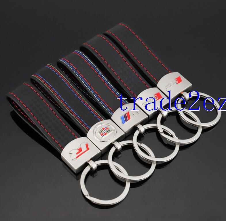 Leather strap  Car Logo Keychain