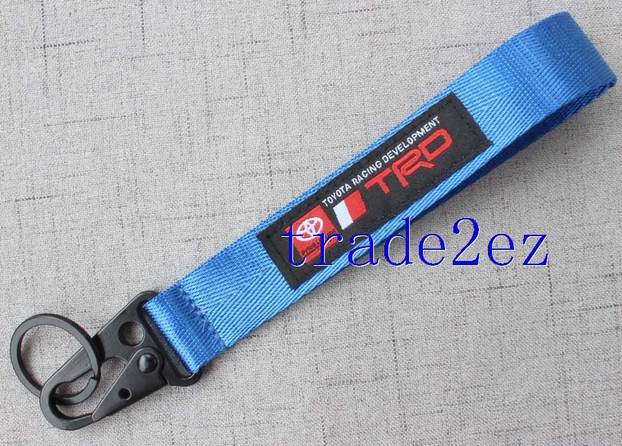 Blue TRD Wrist Keychains Strap Lanyard