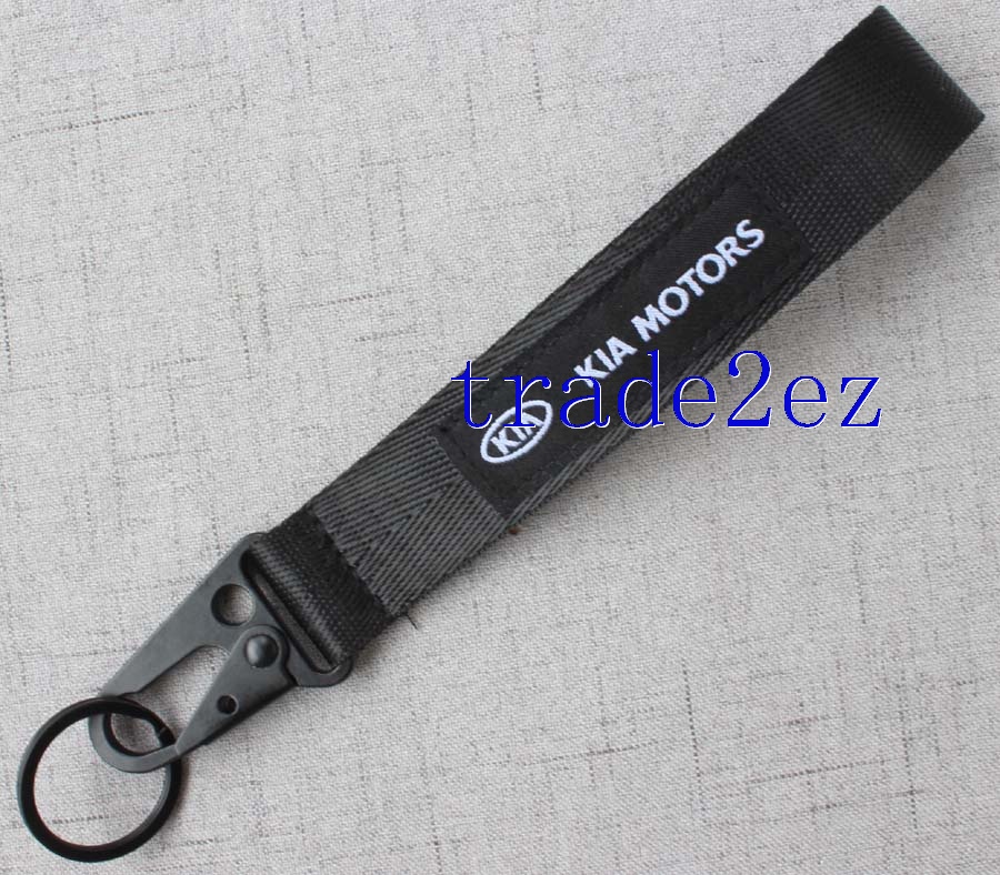 Black KIA Wrist Keychains Strap Lanyard