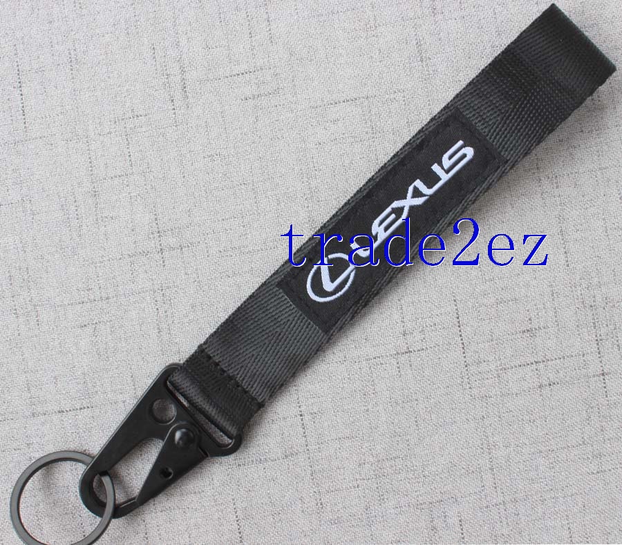 Lexus Black Wrist Keychains Strap Lanyard