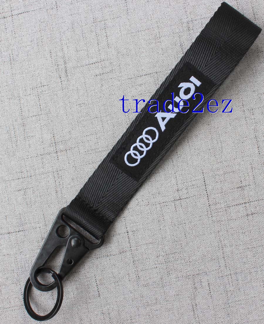 Audi Black Wrist Keychains Strap Lanyard