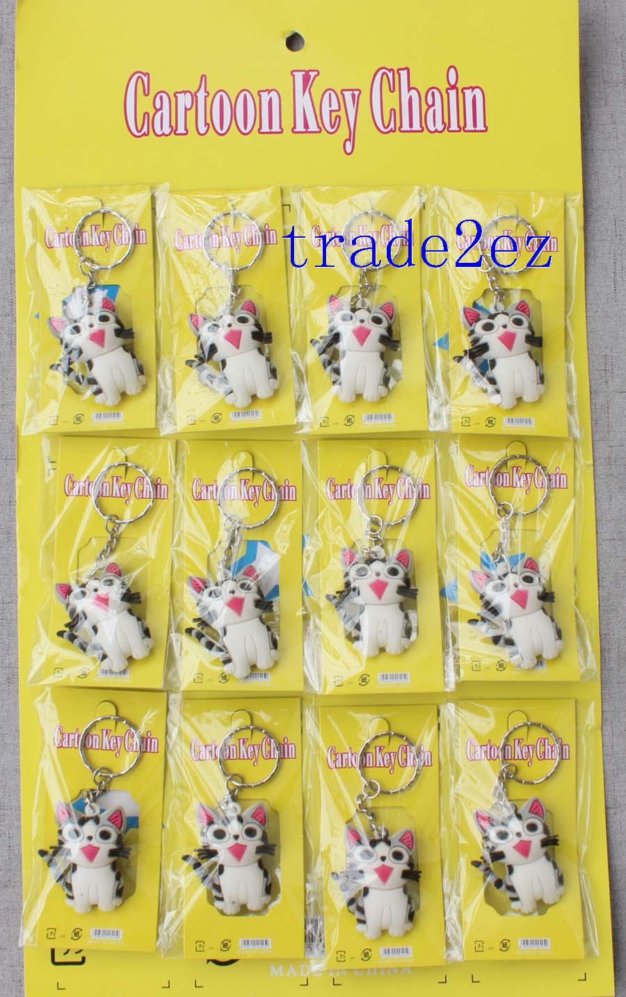 Keychains A 12-piece Cat Shape