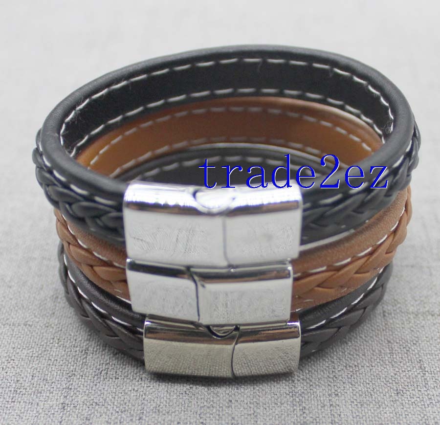 Three color leather bracelets