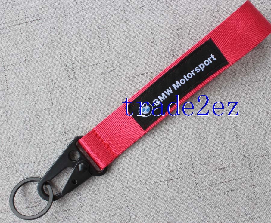 BMW Motorsport Red Wrist Keychains Strap Lanyard