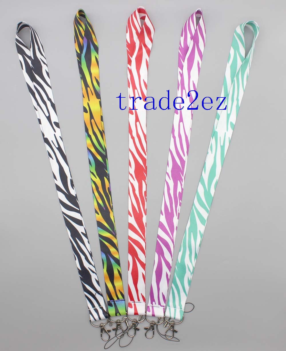 Zebra pattern lanyard