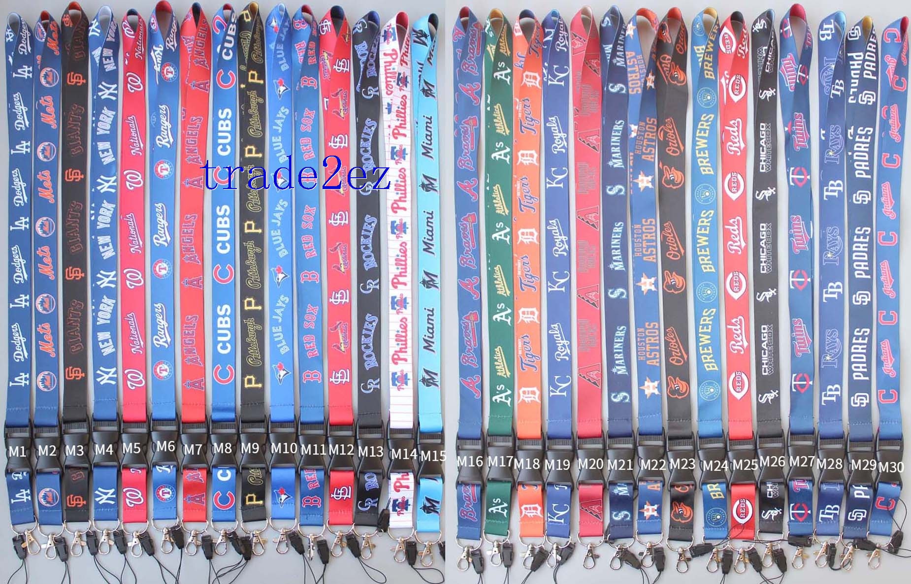 MLB Keychain Lanyard Strap with Clip