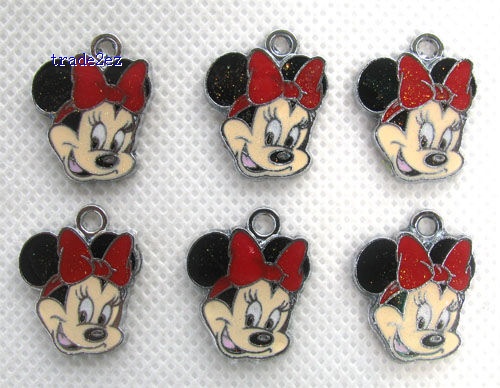 Minnie Mouse Red Head Figures Charms Pendants
