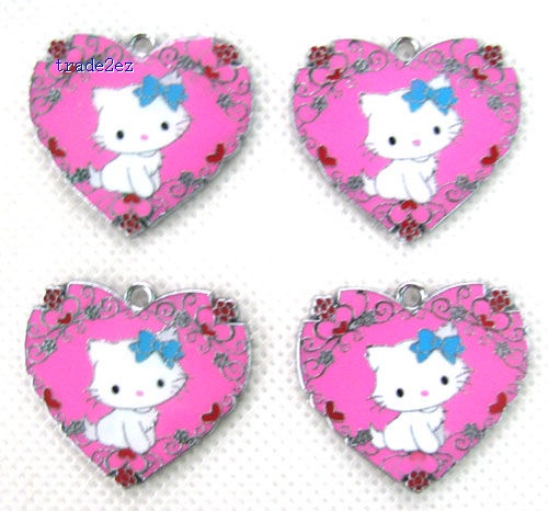 Hello Kitty Heart enamel pendant enamel charms