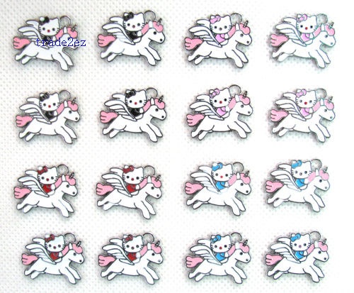 Hello Kitty With Pony PHONE CHARMS Jewelry Metal Pendants