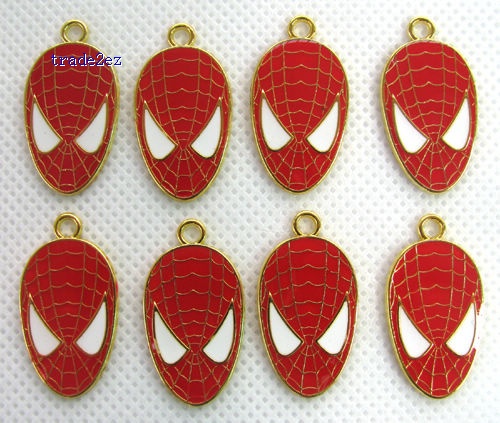 Spider-man Red Jewelry Making Metal Charm pendants