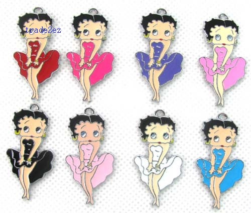 Dance Betty Boop Alloy Enamel Pendants