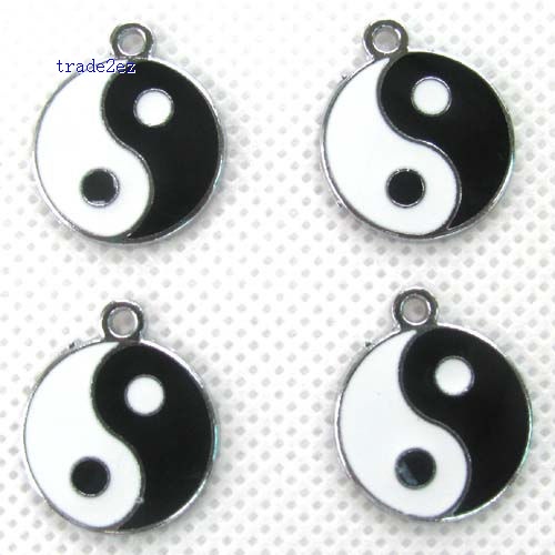 Yin and Yang fish Jewelry Making Metal Charm pendants
