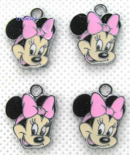 Mnnie Mouse Pink Metal Charms Earrings Pendants Jewellery Making