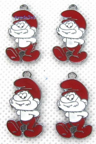 Papa Smurf Jewelry Making Metal Charm pendants