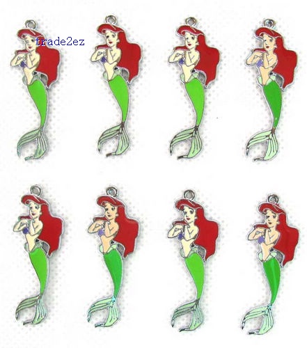 Princess mermaid Jewelry Making Metal Charm pendants