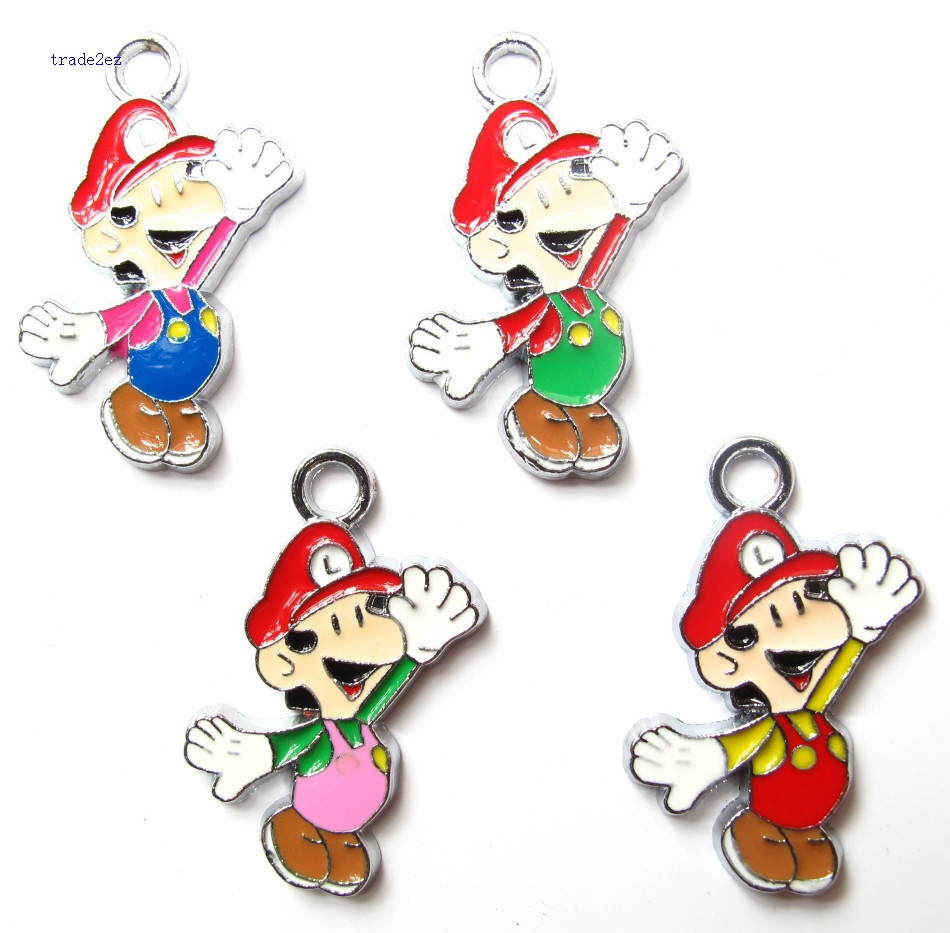 Luigi Mario Metal Charms pendants DIY Jewellery Making