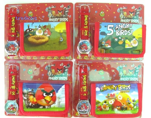 Angry Birds wrist watches + Purse wallets