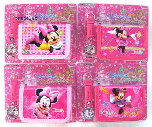Minnie Mouse Watch Wristwatch Wallet Purse