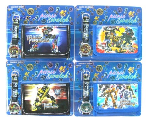 Transformers Children Wallet & Kids Watch Gift Set