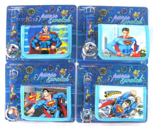 Superman Kids Watch & Money Purse Wallet