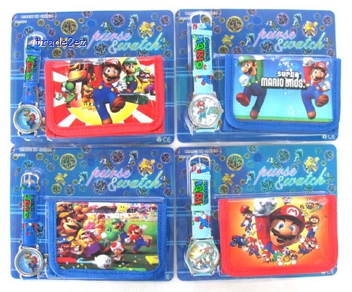 Super Mario Bros Kids Watch & Money Purse Wallet