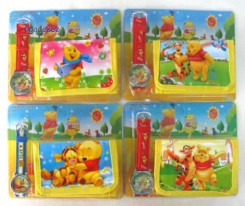 Winnie The Pooh cartoon wrist watches + wallets a lot mix order