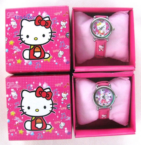 Hello Kitty kids fashion quartz cartoon Jelly Candy led with box