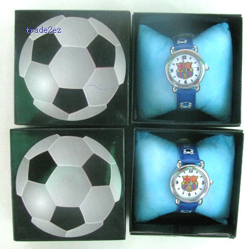 Futbol Club Barcelona boy's Girl's Cartoon Spiderman watch with boxes