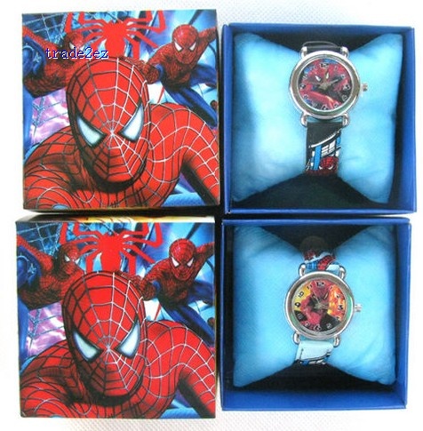 Spiderman Lovely Kids Watch Cartoon Quartz Watch with Box