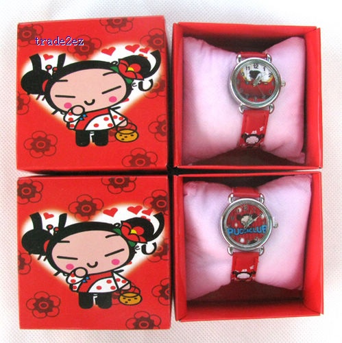 Pucca Cartoon Watches Wristwatch box Child Christmas Gift Boys Girls